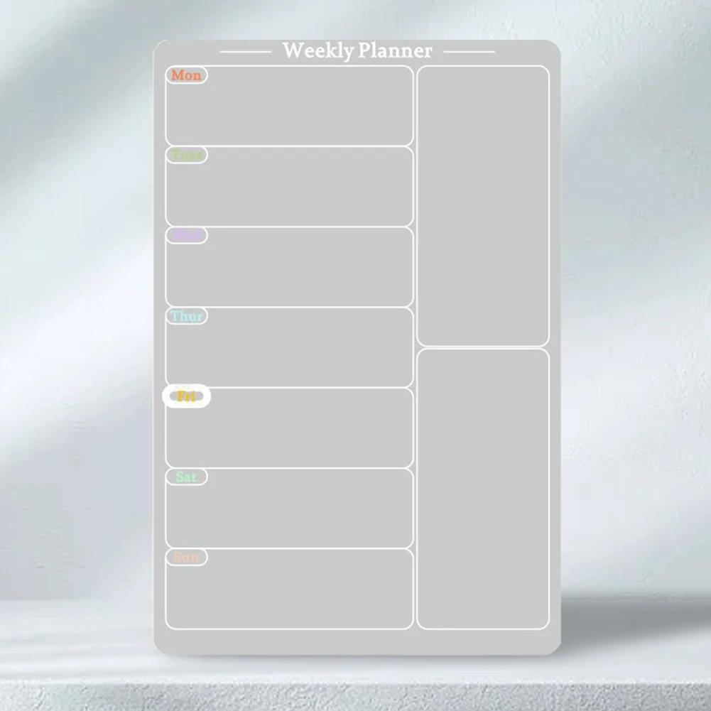 재사용 가능한 아크릴 건식 지우기 보드, 마그네틱 메뉴 보드, 아크릴 마그네틱 캘린더, 냉장고용 6 색 펜, 7.8x11.7