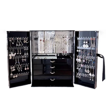 Acrylic Jewelry Boxes Organizer Earrings Display Stand Women's Luxury Jewelry Box Drawer Ring Necklace Accessories Storage