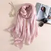 Linen Women Plain Scarf Fashion Pure Color Foulard Female Sunscreen Shawl 180x85cm Bandanas Plus Size Hijab 2