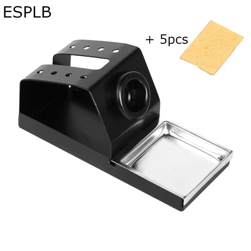 ESPLB 936 Soldering Iron Metal Stand Holder with 5pcs Sponge for Electric High Temperature Resistance Welding Accessories image 1