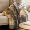 Elephant Forest Water Reflection Throws Blankets for Sofa Bed Winter Soft Plush Warm Sofa Throw Blanket Holiday Gifts 5