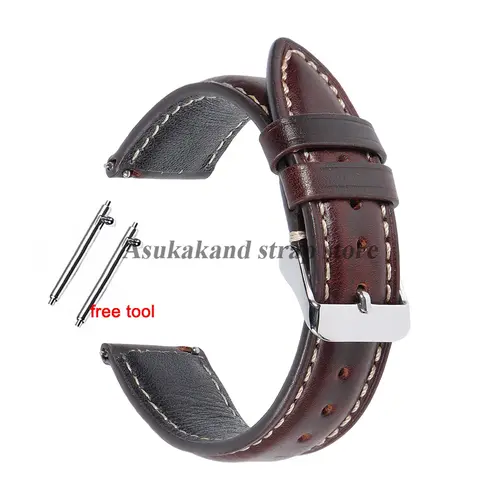 18mm 19mm 20mm 21mm 22mm Universal Vintage Oil Wax Leather Watch Straps Brown Head Layer Watch Band Men Accessories Pin Buckle - Image 12