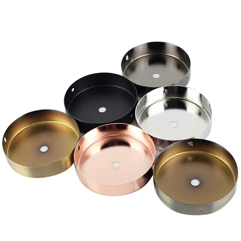 Lamp Base LED Lamp Base Iron Art Lamp Base Lighting Fittings Lamp Suction Top Plate 8cm10cm12cm BronzeBlackGoldWhite Ground Electrode Round Base