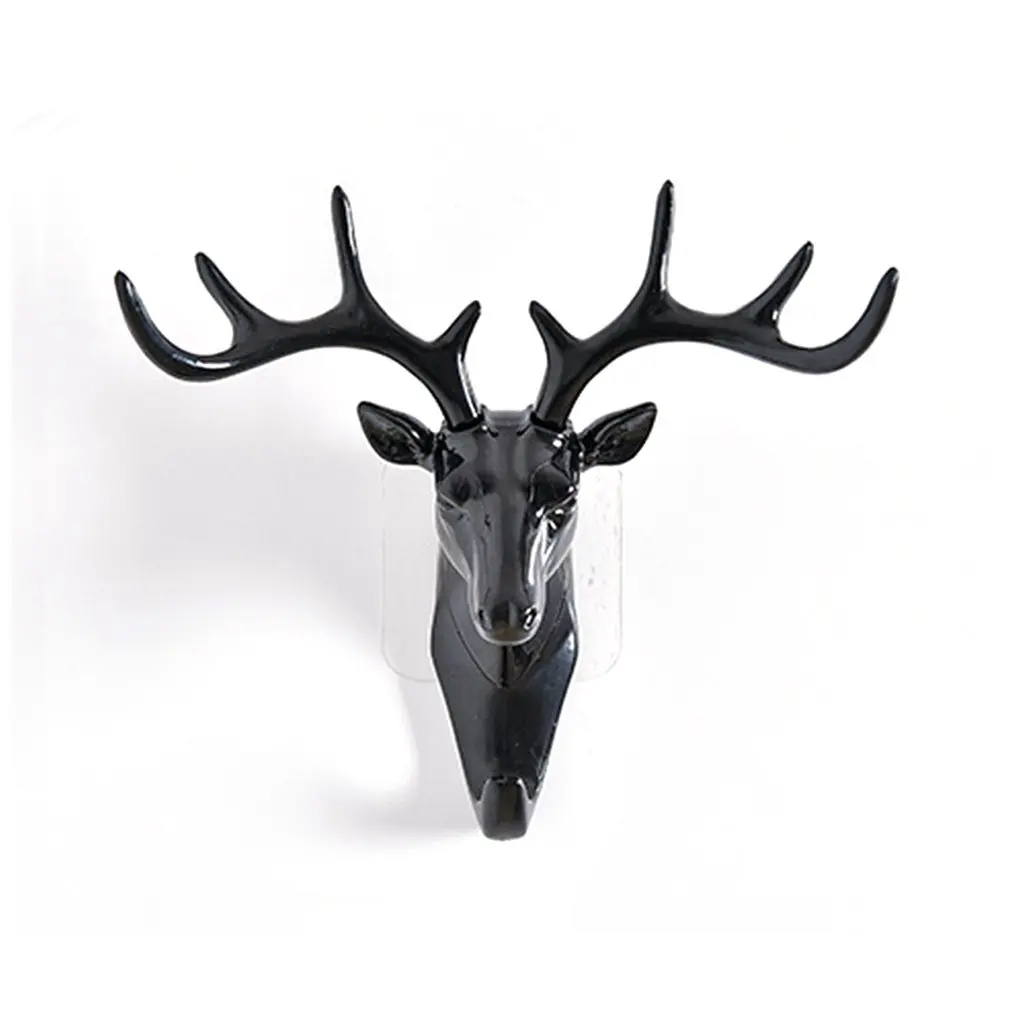 

Wall-mounted Hook Old-fashioned Deer Head Antler Antler Horns Hanger Hanging Clothes Hat Scarf Key Wall Decoration