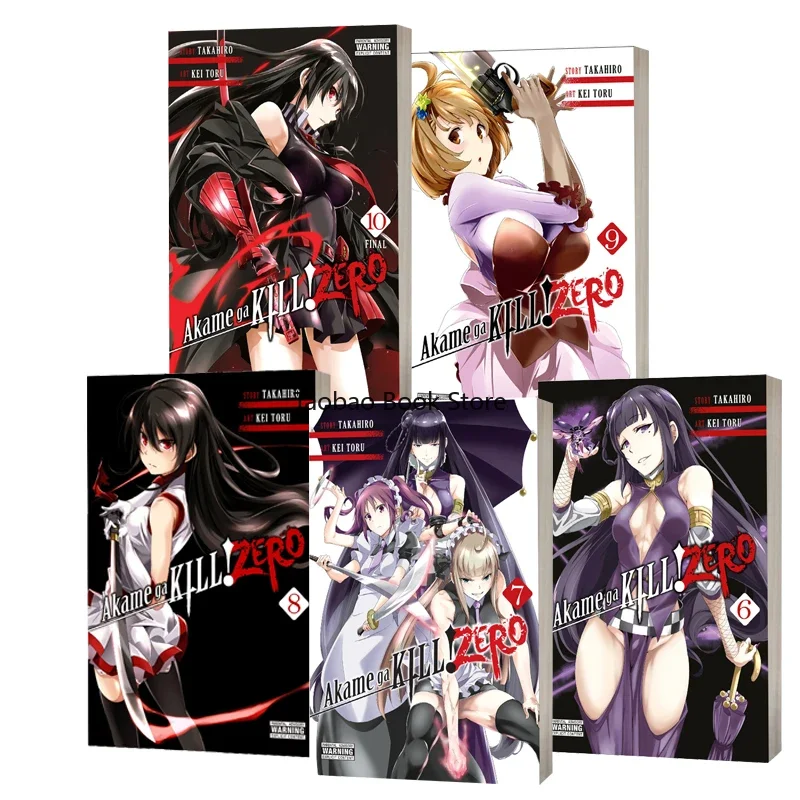 

5Books Japanese Manga Book Akame Ga KILL! Vol 6-10 Graphic Novels Adventure, Inspirational Teenager Comic Books