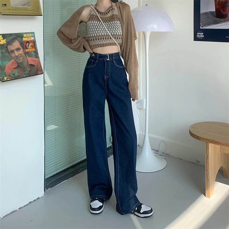 Woman Jeans High Waist Clothes Wide Leg Denim Korean version Korean version high waist slim pants 2022 Fashion  Straight Pants women's clothing stores