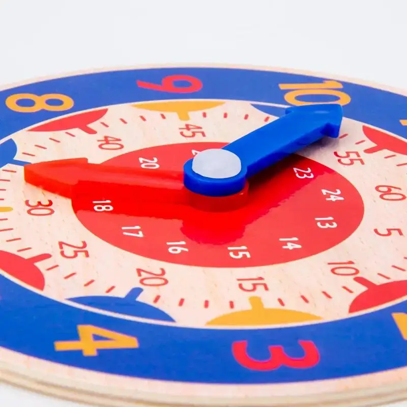 Kids Montessori Wooden Clock Toys Time Learning Teaching Aids Educational Toys For Children Primary School Clever Board Toy 4