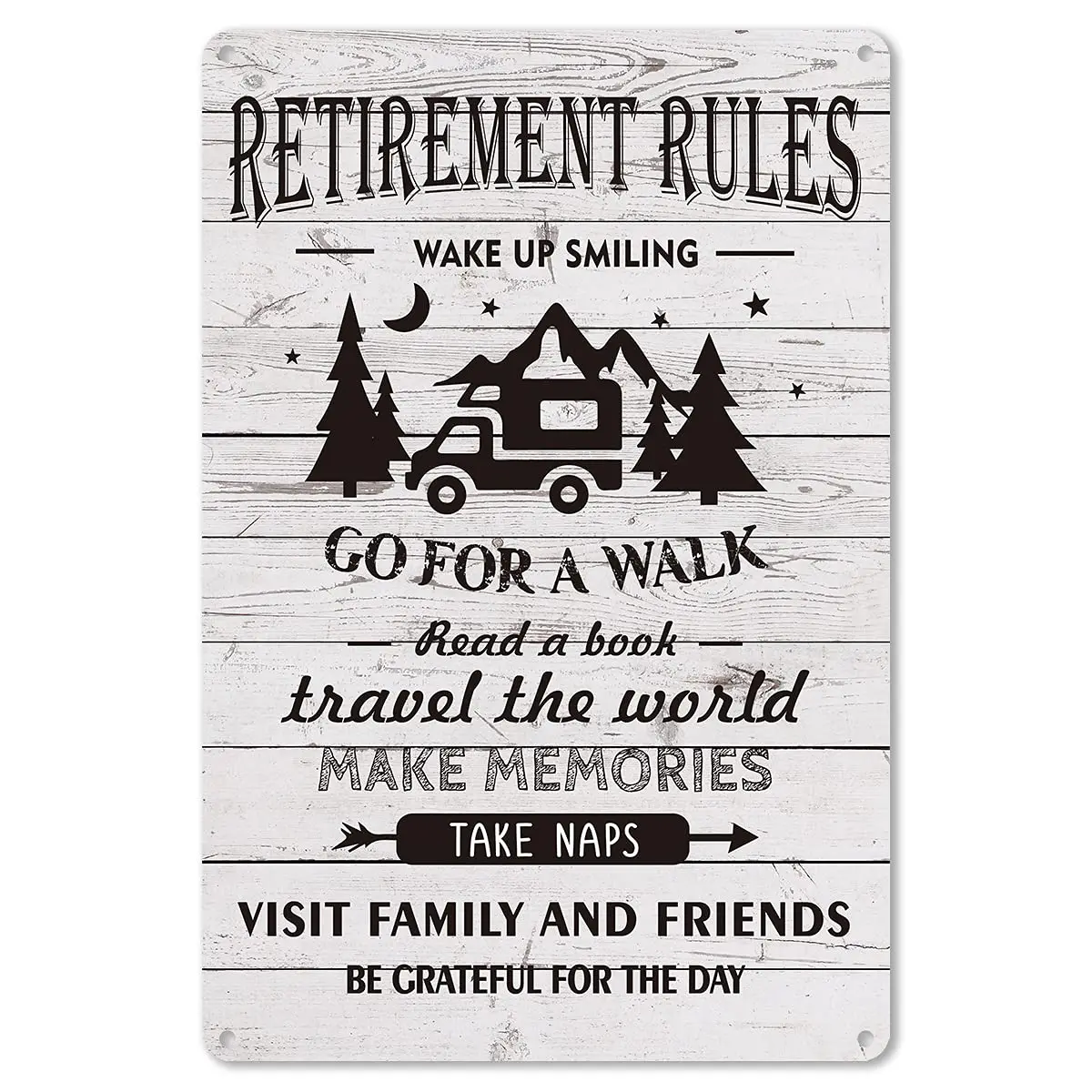 

Retirement Gifts for Men Women - Rustic Retirement Rules Sayings Metal Tin Sign for Home Wall Decor Gifts Farmho