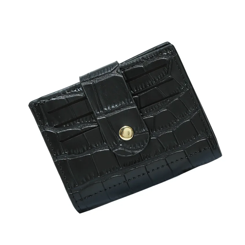 Trendy Female Short Wallet PU Material Handbag Crocodile Print Minimalist