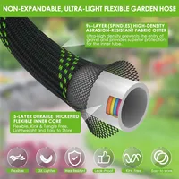 Garden Hose 100 Ft, Non-Expandable Ultra Lightweight & Flexible Water Hose with 10-Pattern Spray Nozzle, Kink-Free, Leak-Proof 3