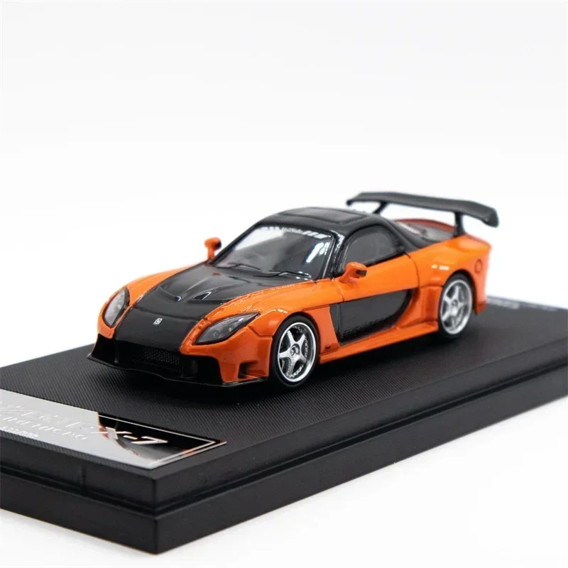 TIME MICRO 1:64 RX-7 Veilside FNF Orange Diecast Model Car