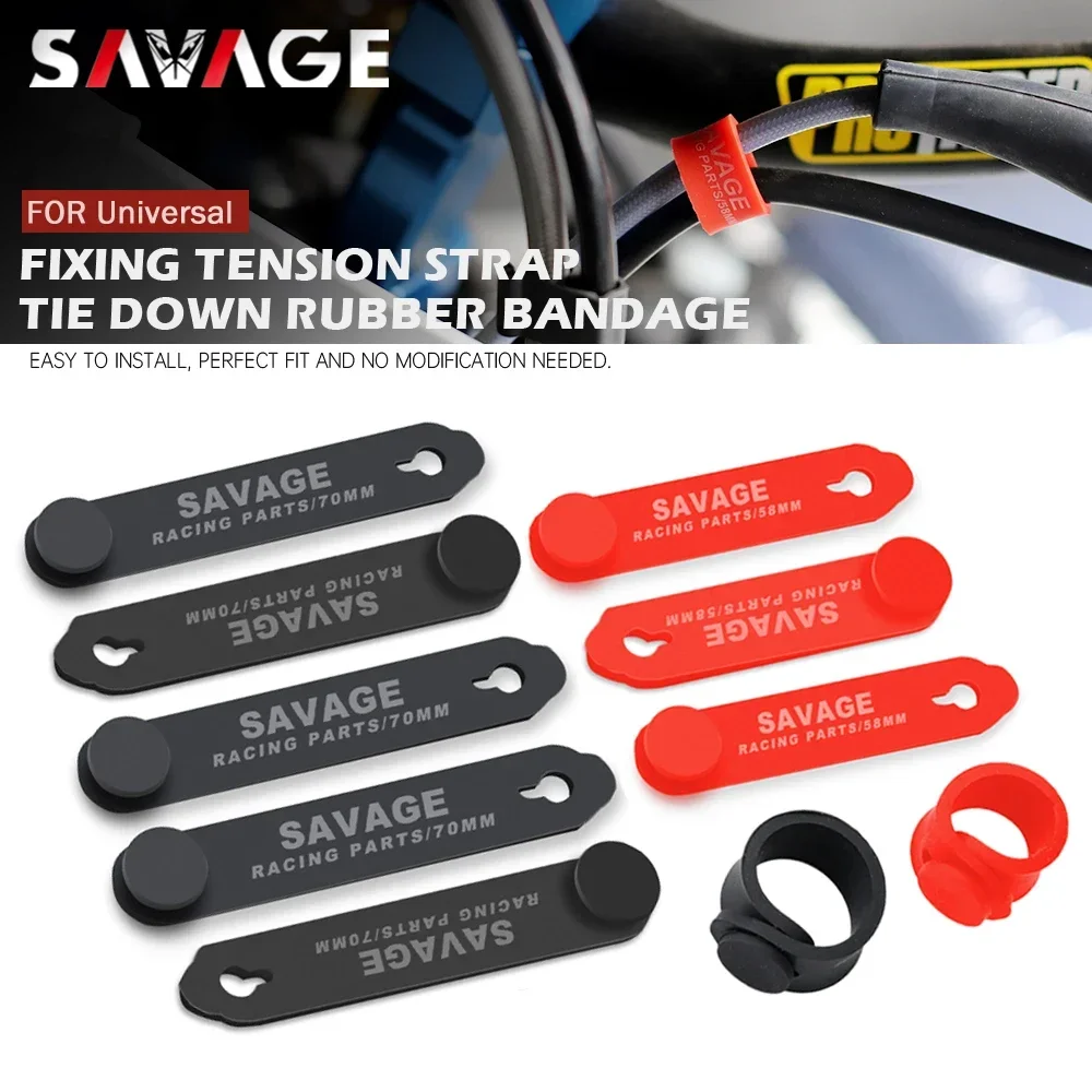 Motorcycle Accessories Fixing Tension Strap Silicone Bandage Universal Oil Pipe Hose/Throttle/Brake Clutch Cable/Wire Motocross