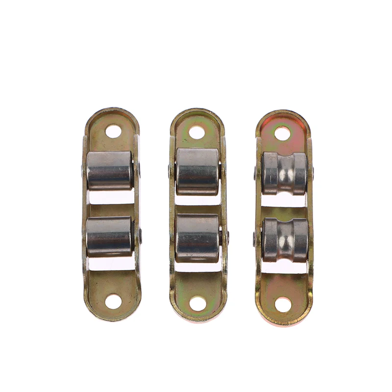 80 Type Stainless Steel Flat/Groove Double Wheel Metal Slide Doors Window Pulley Support Bottom Sliding Roller Track Hardware