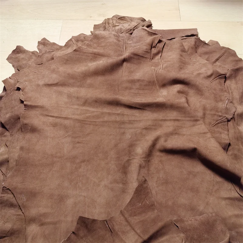 Ultra Thin Brown Cashmere Sheepskin Leather Fabric - Handmade DIY Material