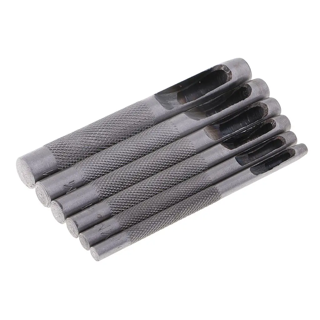 가죽 펀치 가죽 공예 구멍 공예 세트, 할로우 펀처 벨트 펀치, 의류 캔버스용 9mm-19mm, 6 개