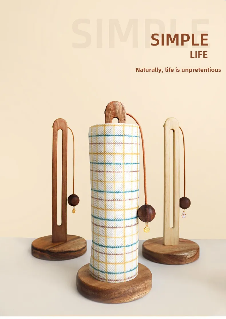 Solid Wood Kitchen Paper Towel Holder