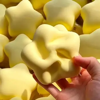 Yellow Milk Scent Star Squeeze Toy Slow Rising Pinch Stress Release Toys Super Soft Slow Rebound Decompression Toy Funny Gifts