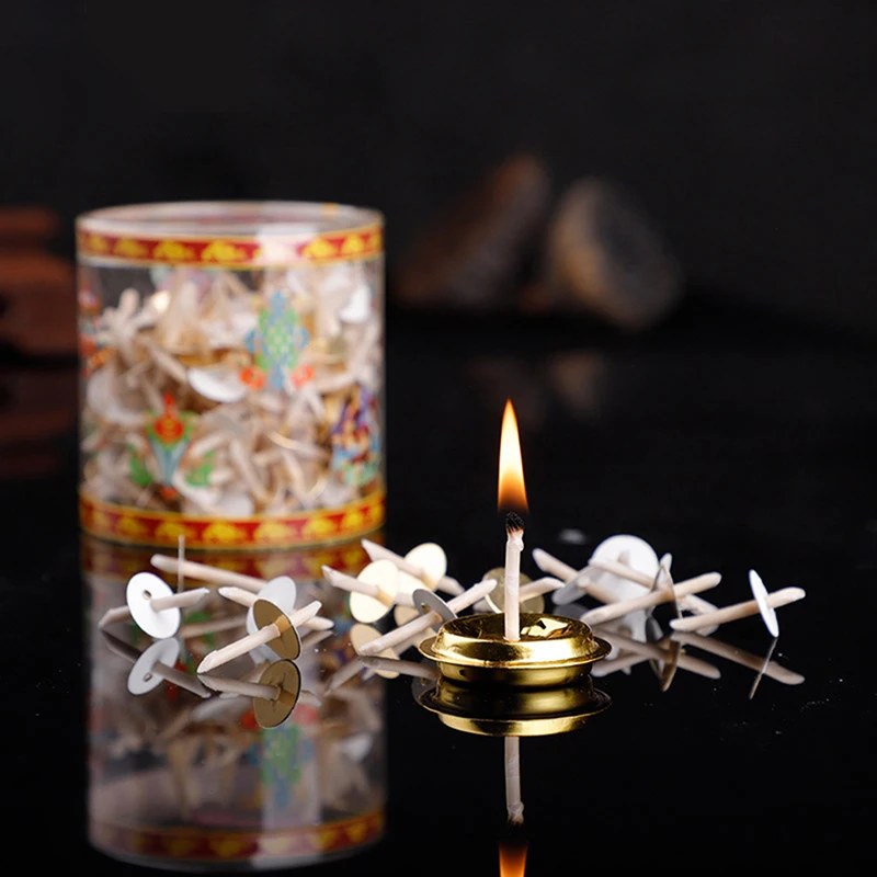 Description Picture 2 of item200Pcs/Box Oil Lamp Wick Making Supplies Floating Candle Handmade Holder Kerosene Lamp Diy Kit