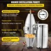 VEVOR 50L Water Alcohol Distiller 304 Stainless Steel Alcohol Still Wine Making Boiler Home Kit w/Thermometer for Whiskey Brandy 4
