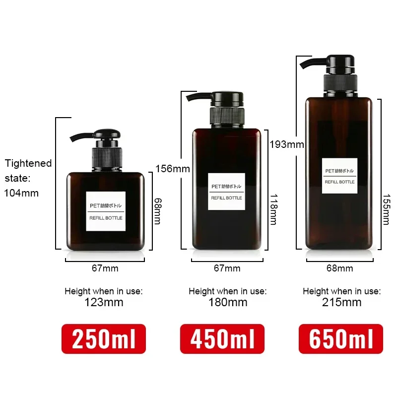250/450/650ml Foaming Soap Dispenser Bottles Empty Soap Foam Bottle Hand Sanitizer Shampoo Lotion Pump Liquid Container Bottle
