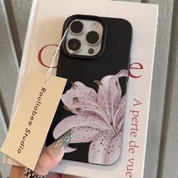 Elegant Purple Lily Flower Soft Phone Case - Stylish Protective Cover - Galaxy S26+ (Black)