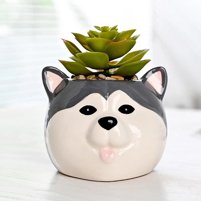 Ceramic Animal Succulent Flower Pot - Decorative Home and Office Vase