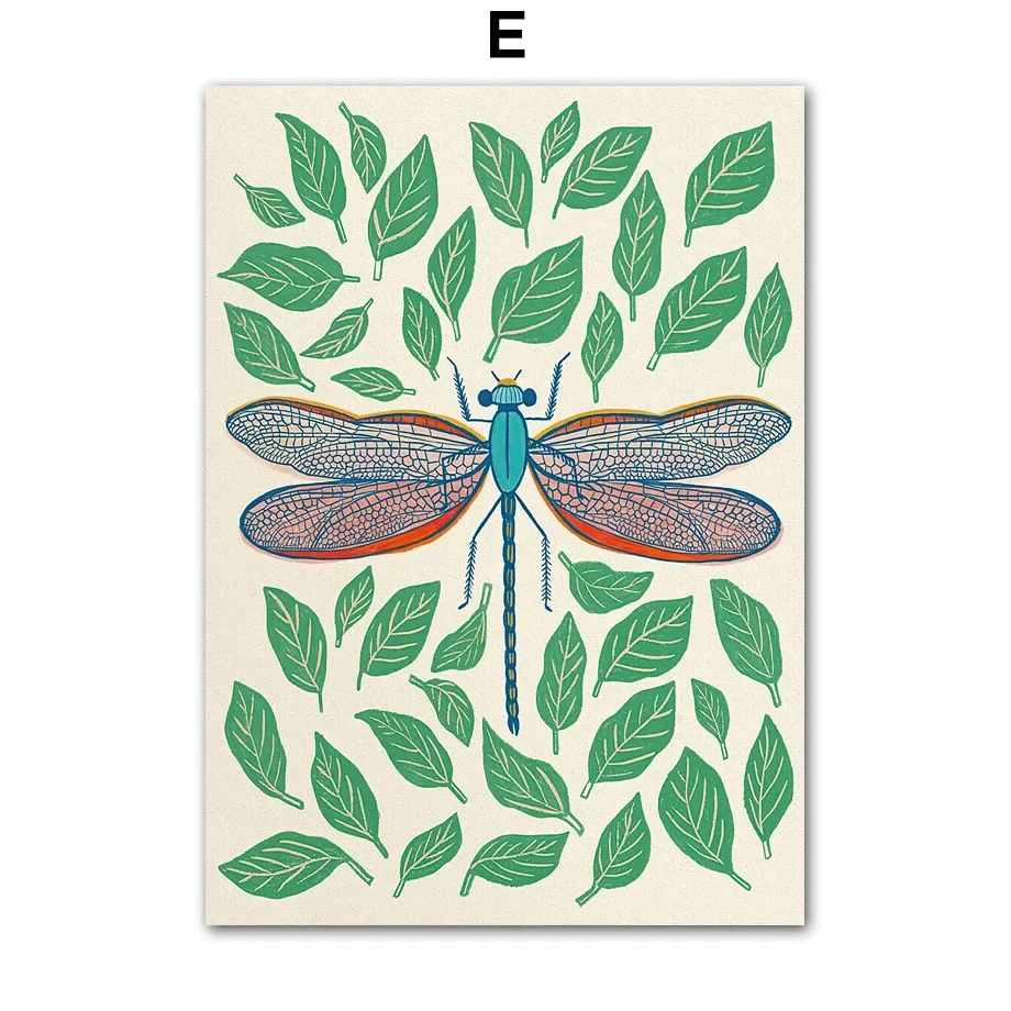 Farfalla coccinella libellula api Wall Art Canvas Painting Nordic poster e  stampa immagini a parete per soggiorno decorazione della casa - AliExpress, image size:920x920