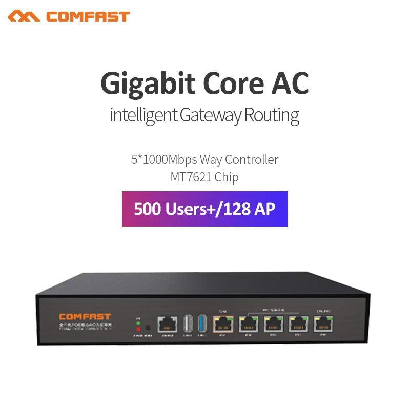 

AC100 Full Gigabit AC Router Core Authentication Gateway Routing Seamless Roaming Load Balance WiFi Project Manager Controller
