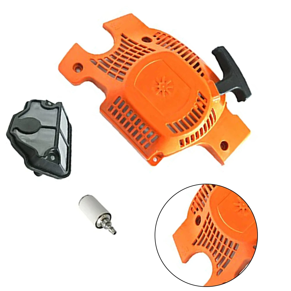 Backlash Pull Starter and Air Fuel Filter Kit Compatible with For HS 36 41 136 137 141 142 for Outdoor Equipment