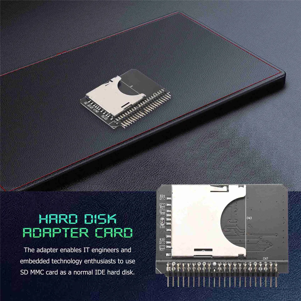 Fdit Adattatore per Scheda di Memoria IDE, Scheda di Memoria/SD/SDHC/MMC/TF/SDXC a Adattatore IDE ATA a 44 Pin, Supporto Trasferimento Dati PIO, DMA Multi-word, Host Ultra DMA