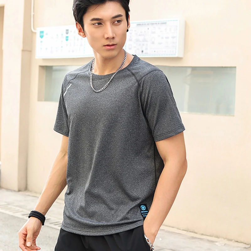 Men Gym Sports T-shirt Fashion Classic Breathable Sweat-absorbing Quick-dry Fitness Advanced Outdoor Short Sleeve Super Stretch
