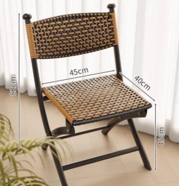 Stackable Dining Chairs Wood Folding Dining Room Chair Woven Seat Kitchen Balcony Furniture Sillas Para Comedor Patio Chair
