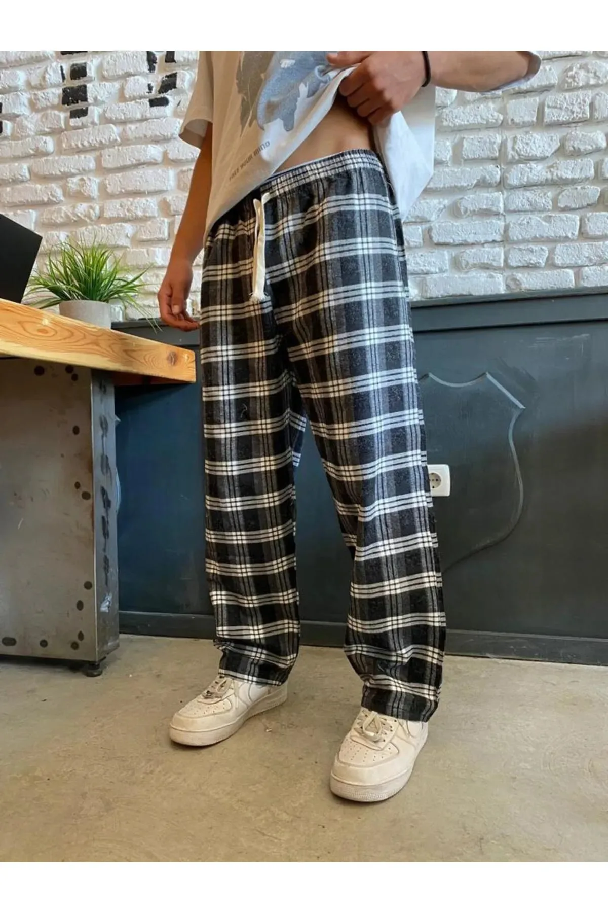 Harajuku Square Patterned Unisex Pajama Tracksuit