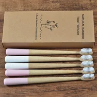 Nuovo 5-Pack DuPont setole spazzolino Eco Friendly spazzolino da denti in bambù cura orale spazzolino Ecologico spazzolino biodegradabile