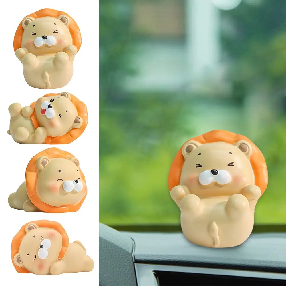 

Gift Office Desk Garden Decor Home Decoration Statue Ornament Car Furnishings Orange Lion Resin Ornaments