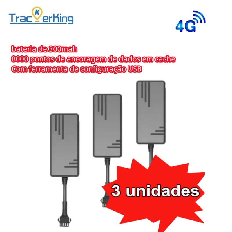 3units TrackerKing J16 4G+2G Vehicle GPS Car Tracker Real-Time Position for Car Motorcycle