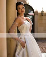 Customized Off-Shoulder With Beads Wedding Gowns A-Line Backless Lace Up Bridal Gown robe de mariée 2