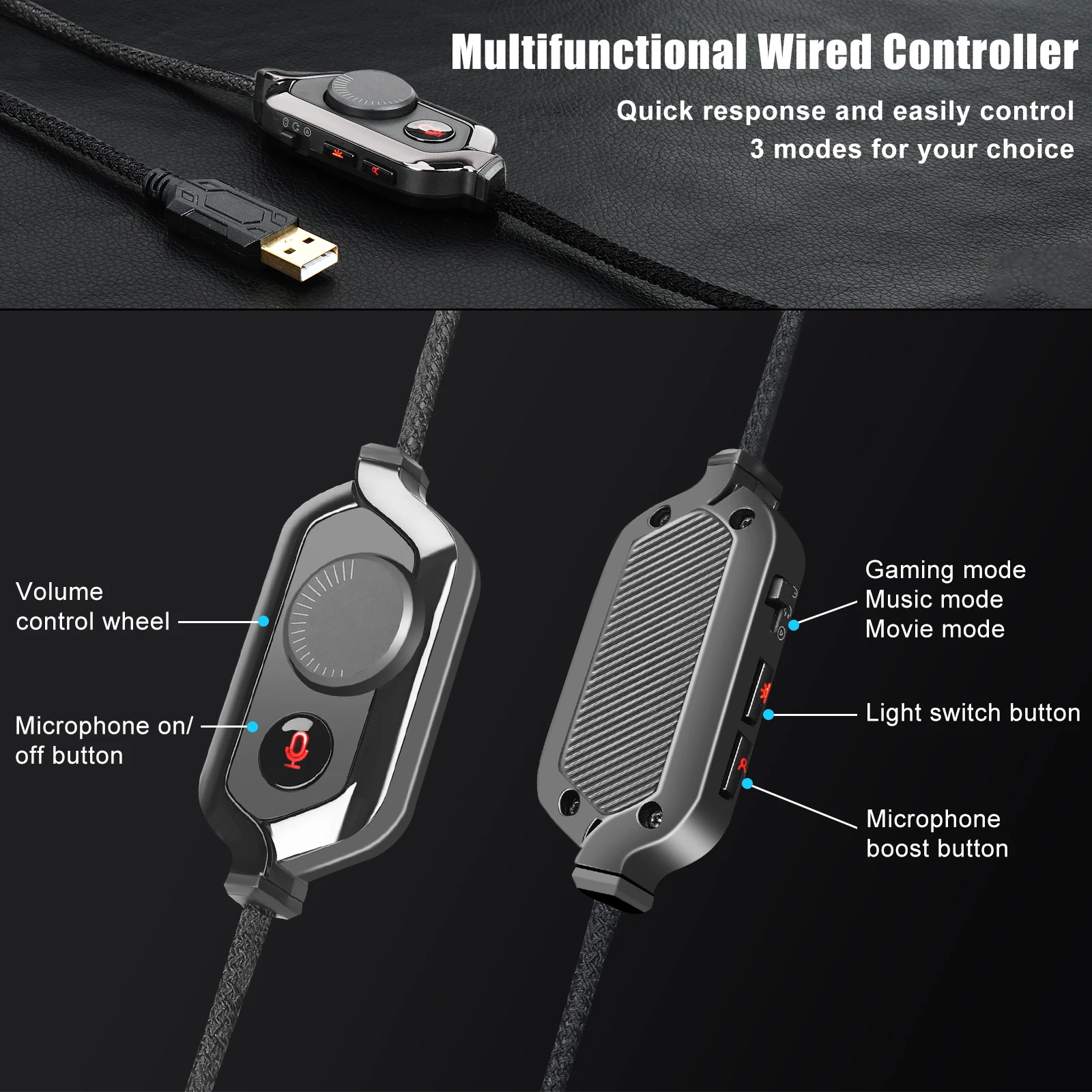 Celest Ogryn Headsets With Microphone 50mm Large Driver Gaming Monitors Headphones Upgrade Cable Hifi Wired Earbuds For Gifts