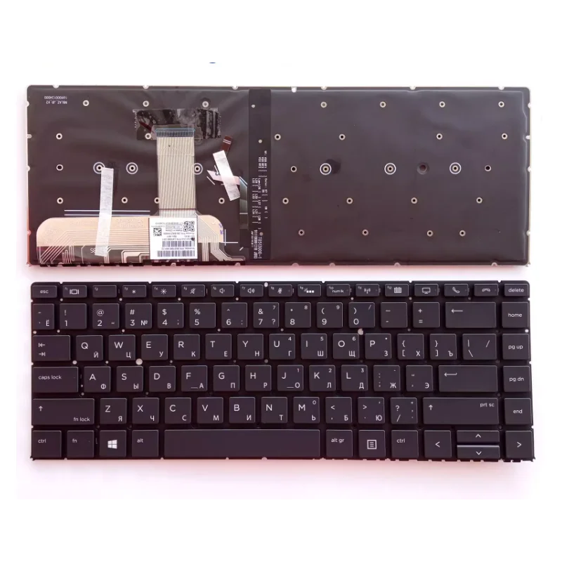 

Сменная Русская раскладка клавиатуры черная для HP EliteBook x360 1040 G5 1040 G4