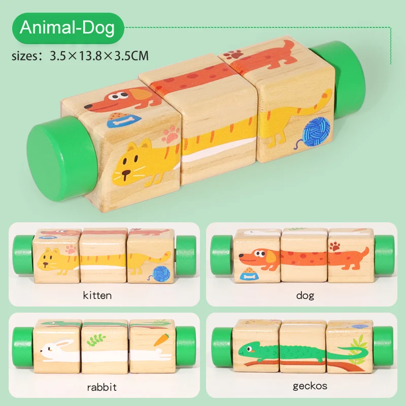 Wooden Rotating Educational Puzzle Toy for Toddlers' Early Development