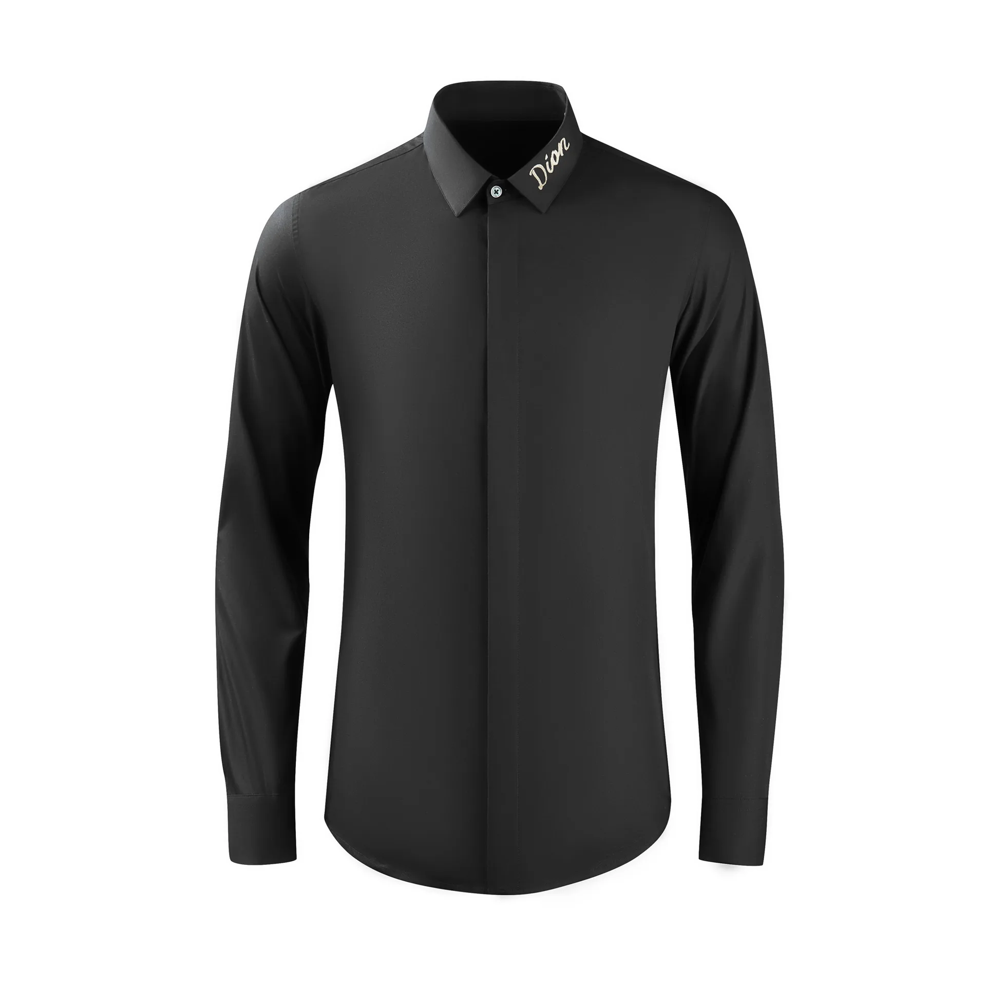 

High Quality Luxury Jewelry Design Men'S Shirt Turn-Down Collar Covered Button Men'S Long Sleeve Shirtsgood