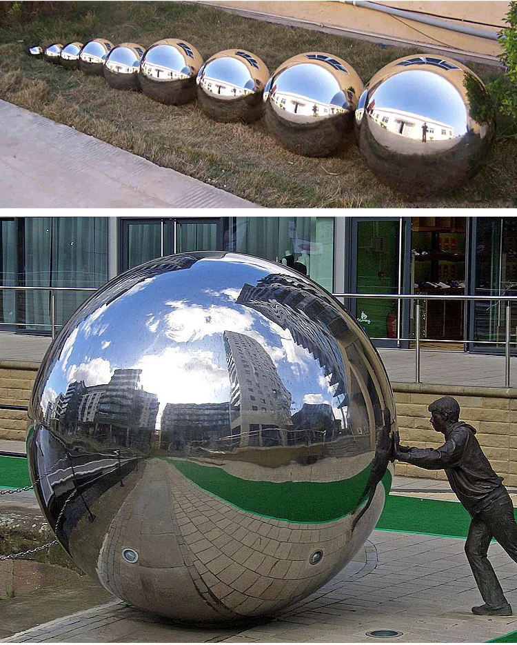Description Picture 5 of itemDia 19-300mm 304 Stainless Steel Hollow Ball Mirror Decoration Round Ball Stainless Steel Large Round Ball Floating Ball