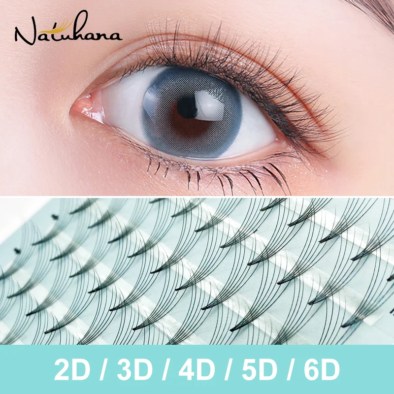 Natuhana 2d 3d 4d 5d 6d Premade Fans False Eyelashes Extension Russian