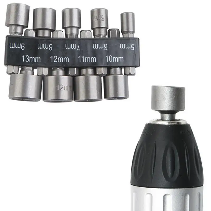 

Hex Power Nut Driver Set Hex Power Nut Driver Set 1/4 Hex Shank Power Nut Driver Drill Bit Set Socket Bit Adapter Metric Socket