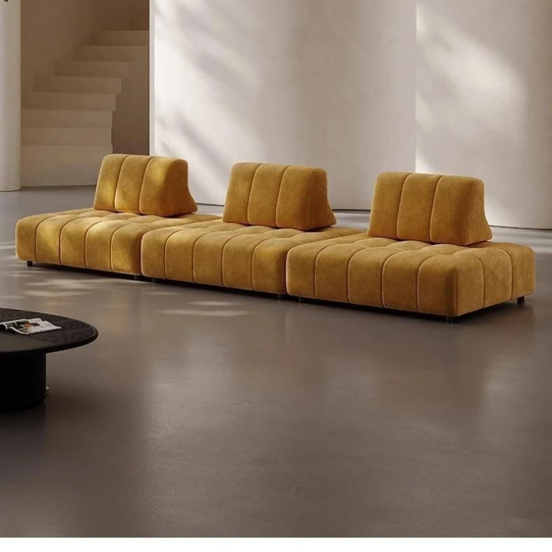 Italian Minimalist Cream Style Upgraded Pure Sponge Fabric Sofa Small Apartment Living Room Modular Free Combination Couch