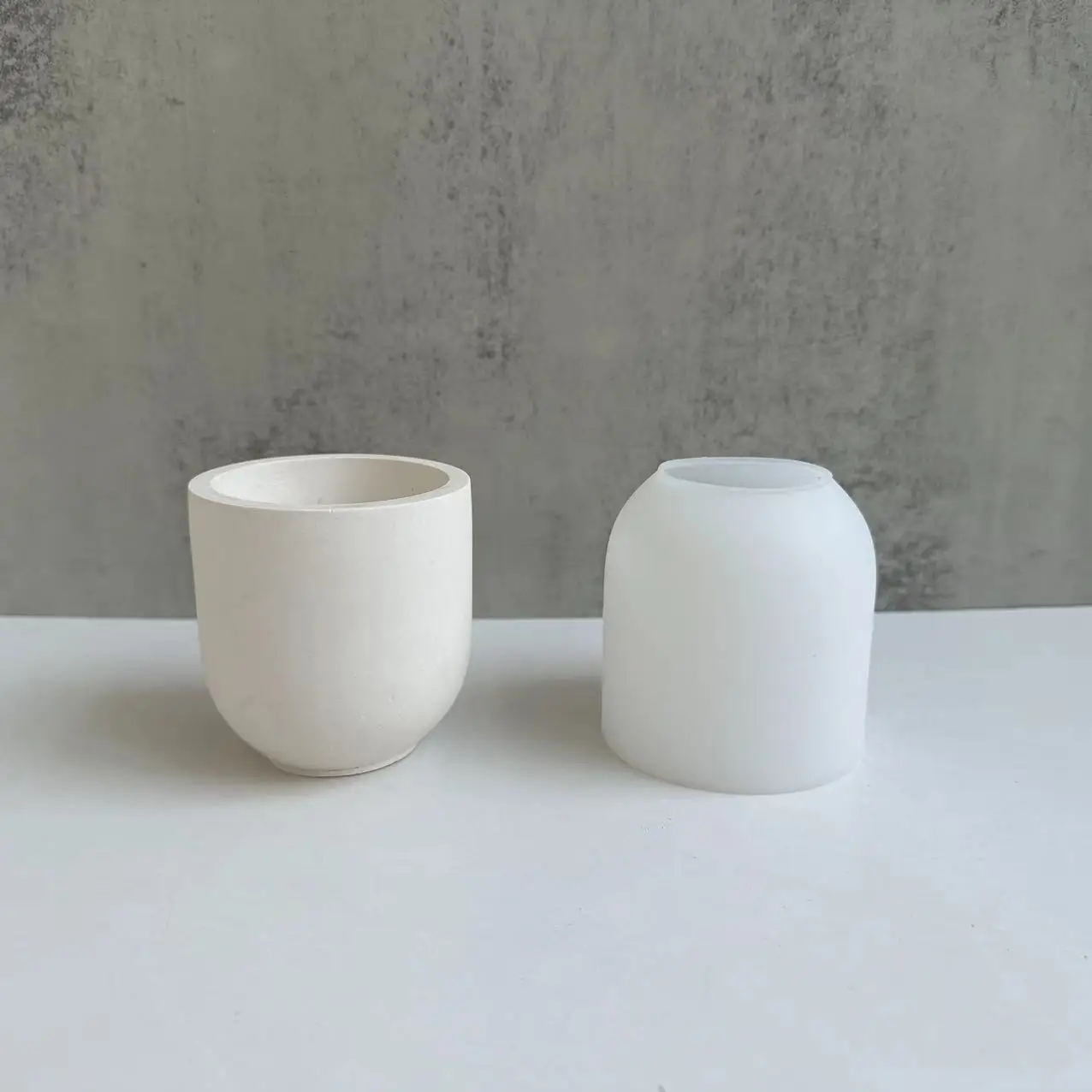 Concrete Candle Jar Silicone Mold DIY Round Succulent Flower Pot Plaster Epoxy Resin Storage Box Craft Molds Home Decor Supplies silicone mold