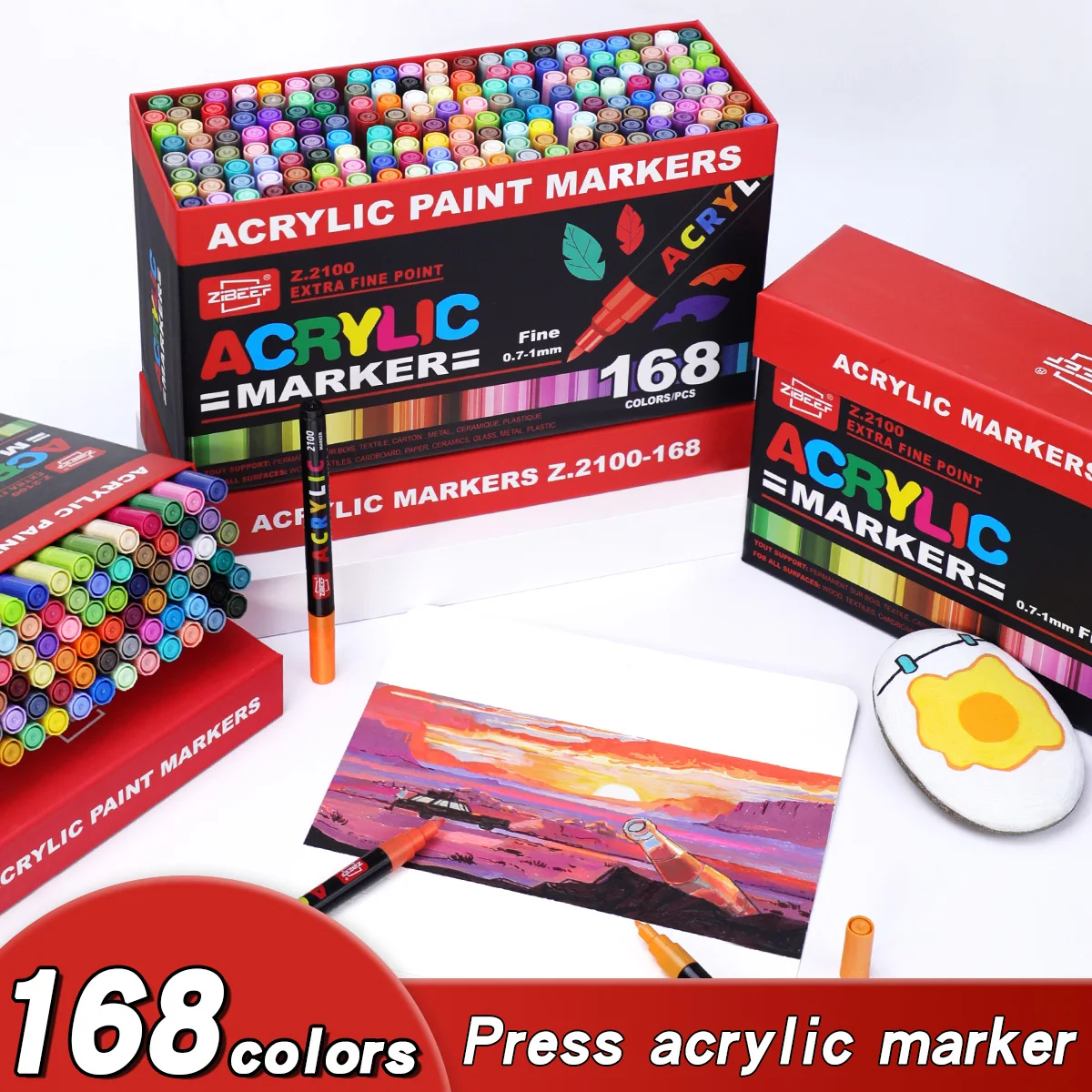 Acrylic Paint Art Marker Pen 240 Colores Set Rock Painting for Kids Graffiti Stone Ceramic Glass Wood DIY Crafts Art Supplies