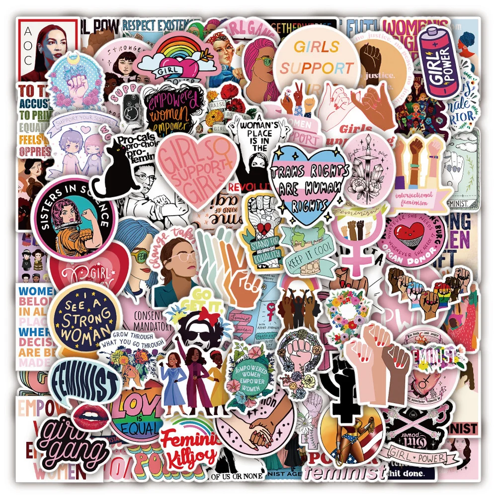 50-100Pcs-Feminist-Girl-Power-Stickers-Women-Rights-Sticker-For ...