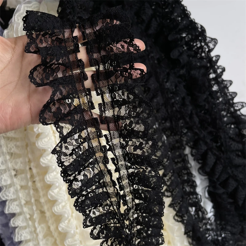 4CM Wide Non Elastic Tulle Ruffle Lace Trim 1 Yard for Fringe Wedding Dress Fabric Sewing Accessories Supplies Material Lace Fabric Lace Sewing Accessories Lace Sewing Supplies Lace Accessories Lace Garment Accessories Clothing Craft Accessories