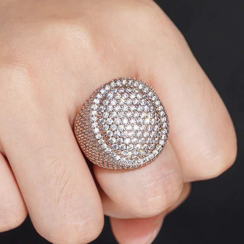 Huitan Damenring mit geometrischem Design für Hochzeit, Verlobung, luxuriöser, voll glänzender CZ-Party-Mode-Accessoires, charmanter Damenschmuck – Detail 11